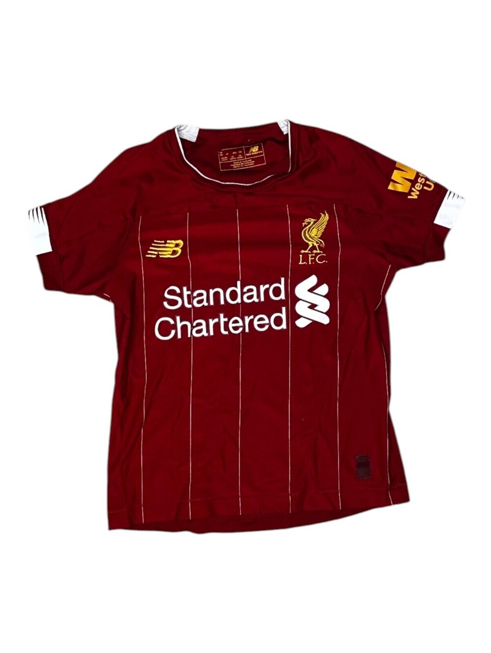 New Balance Liverpool FC Kids' Red and Gold Soccer Jersey Size SB 120/60